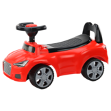 Loopauto - met rugleuning - met opbergbox - rood