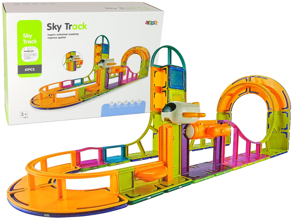 Magnetische knikkerbaan - Sky Track - 61 elementen