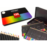 Kleurpotloden set 120 stuks - kunstkrijtjes - metalen houder