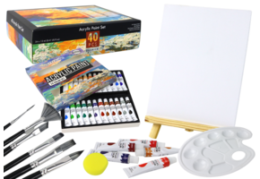 Acrylverfset - 40 kleuren - Schildersezelaccessoires - 40x30x5cm