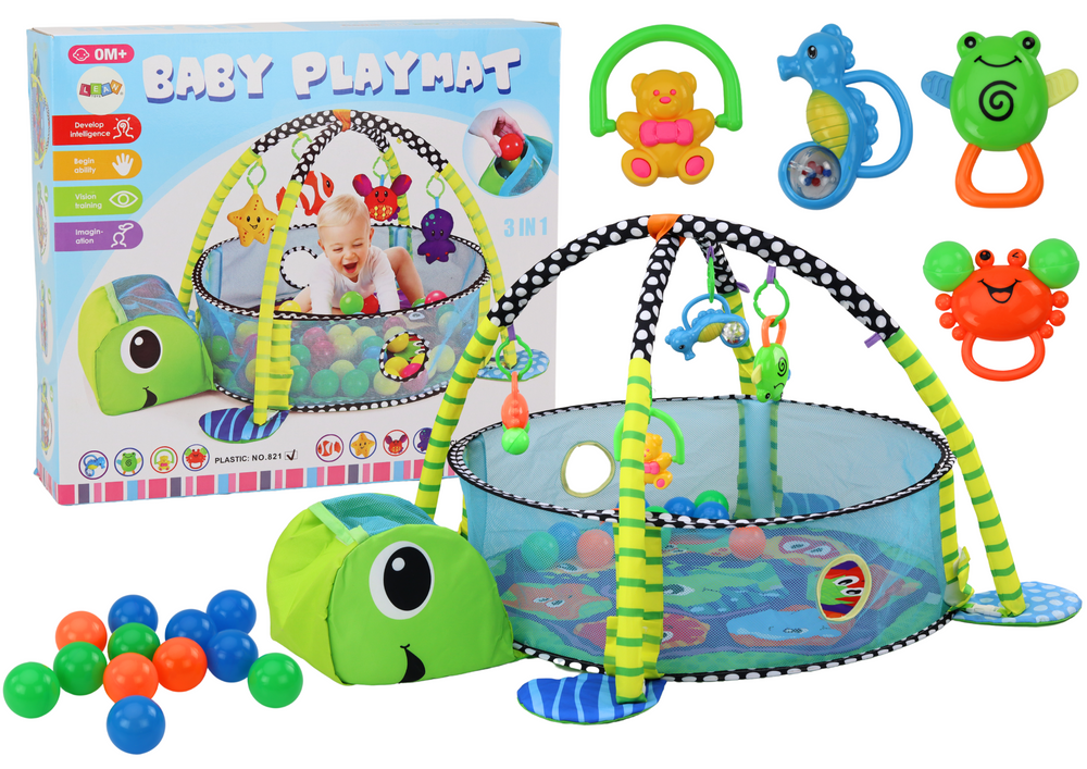 Baby speelmat schildpad - Poolballen - 3in1