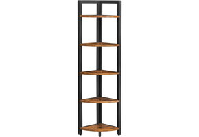 Hoekboekenkast zwart bruin - 150 cm