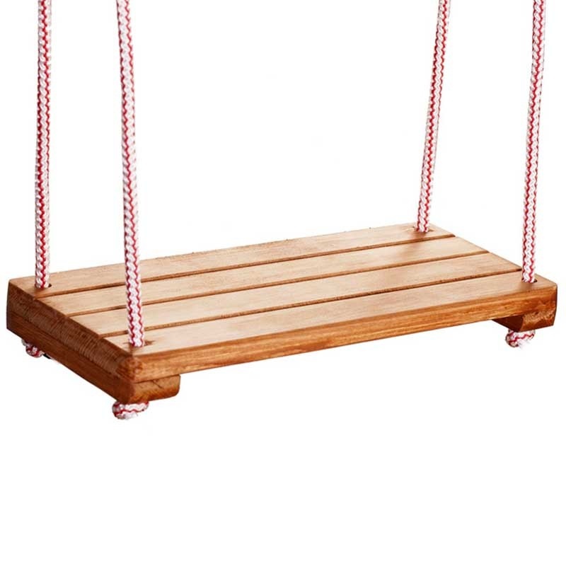 Houten schommel - 42x18 cm - gelakt - rood wit