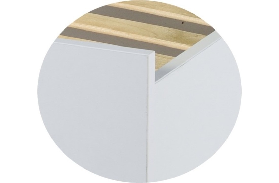Tienerbed 190x90 cm - wit - met lattenbodem