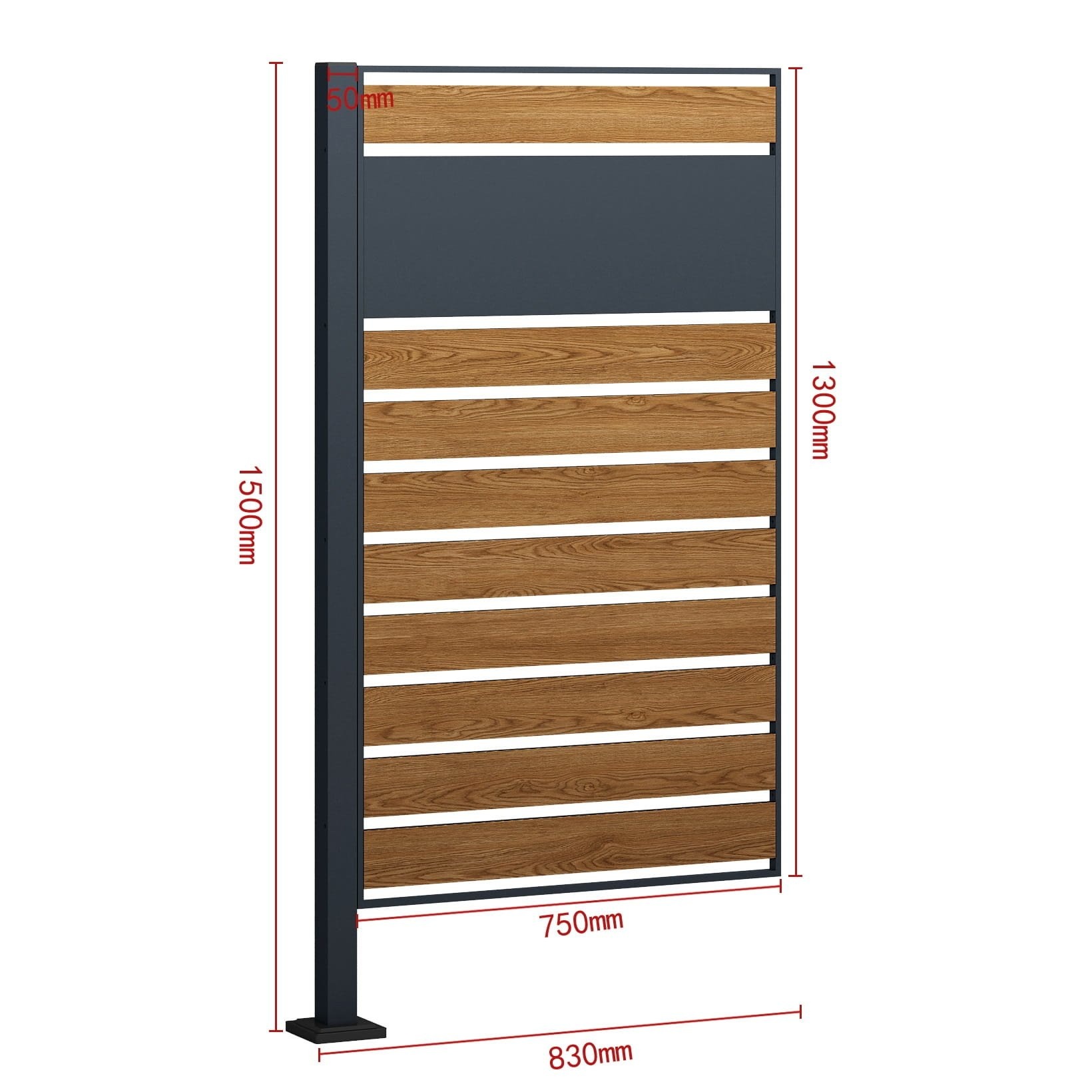 Kliko ombouw - 1 paneel - 83x150 cm - antraciet, houtlook