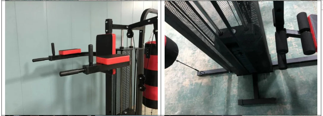 Krachtstation - home gym - met 68 kg gewicht - en bokszak