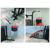 Krachtstation - home gym - met 68 kg gewicht - en bokszak