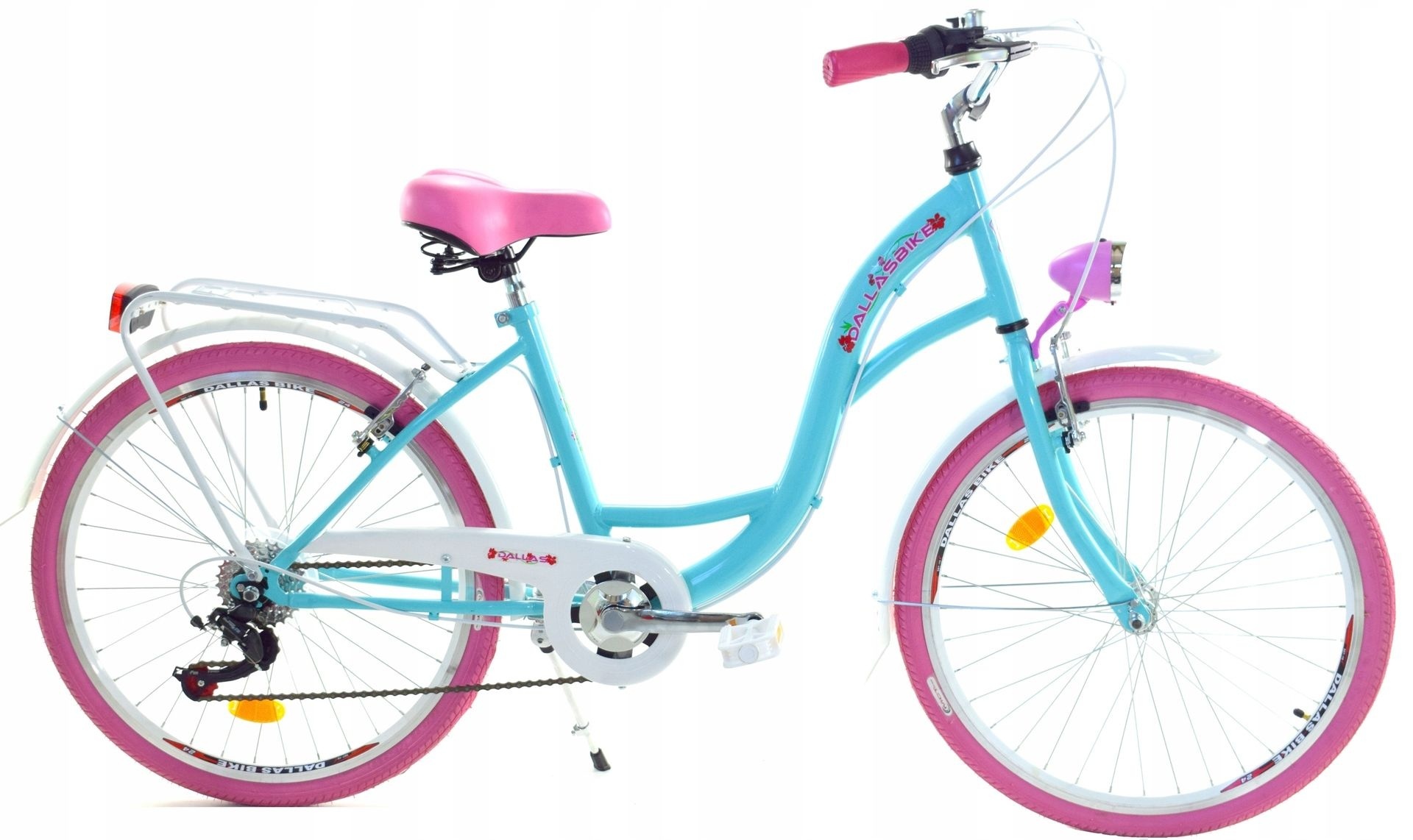 Meisjesfiets - 26 inch - met 7 versnellingen - zeegroen roze