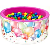 Ballenbak - stevige ballenbad -90 x 40 cm - 200 ballen Ø 7 cm - geel, blauw, rood en groen