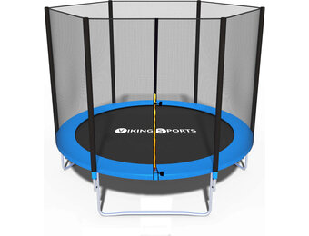Trampoline - blauw - 244 cm - met net- tot 120 KG