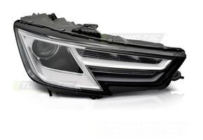 Koplamp rechts Xenon - voor AUDI A4 B9 2015-2019 - TYC - zwart
