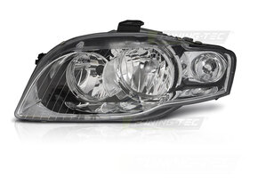 Koplamp links - geschikt voor AUDI A4 B7 2004-2008 sedan/avant - TYC - chroom
