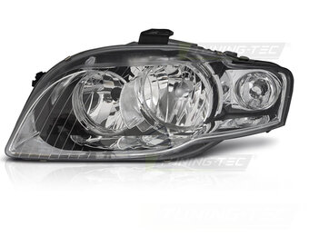Koplamp links - voor AUDI A4 B7 2004-2008 sedan/avant - TYC - chroom