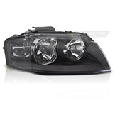 Koplamp rechts - geschikt voor Audi A3 8P 2003-2008 - TYC - zwart