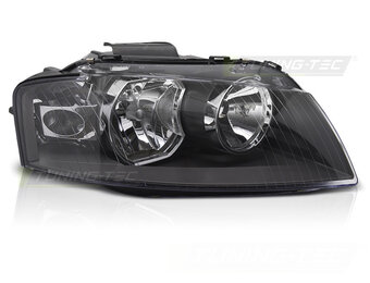 Koplamp rechts - voor Audi A3 8P 2003-2008 - TYC - zwart