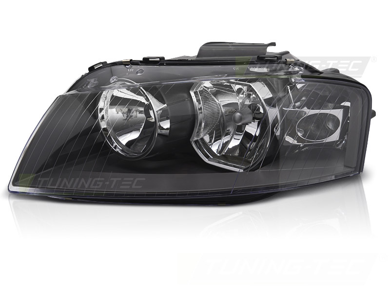 Koplamp links - geschikt voor AUDI A3 8P 2003-2008 - TYC - zwart