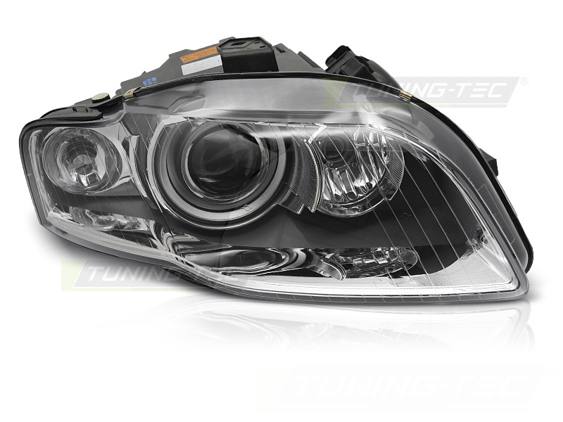Koplamp rechts Xenon - voor AUDI  A4 B7 2004-2008 - TYC - chroom