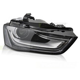 Koplamp rechts Xenon - voor AUDI A4 B8 2012-2015 - TYC - zwart