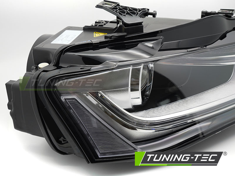 Koplamp rechts Xenon - voor AUDI A4 B8 2012-2015 - TYC - zwart
