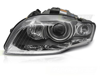 Koplamp links Xenon - voor AUDI A4 B7 2004-2008 - TYC - chroom