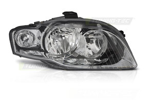 Koplamp rechts - geschikt voor AUDI A4 B7 2004-2008 sedan/avant - TYC - chroom