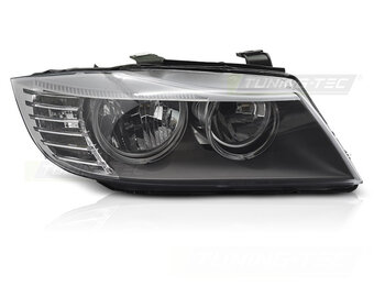 Koplamp rechts - voor BMW E90 sedan/E91 combi LCI 2009-2011 - TYC - zwart