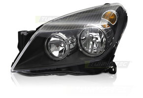 Koplamp links - voor Opel Astra H 2004-2010 - TYC - zwart