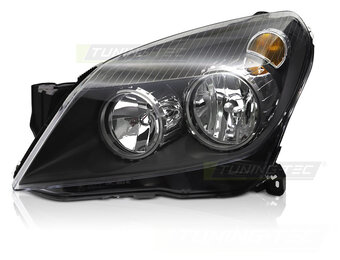 Koplamp links - voor Opel Astra H 2004-2010 - TYC - zwart