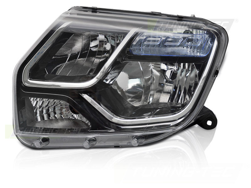 Koplamp links - voor Dacia Duster 2013-2017 - TYC - zwart