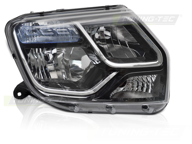 Koplamp rechts - voor Dacia Duster 2013-2017 - TYC - zwart