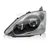 Koplamp links - geschikt voor Honda Civic 2003-2006 hatchback - TYC - zwart
