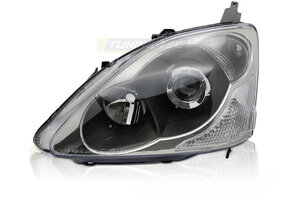 Koplamp links - geschikt voor Honda Civic 2003-2006 hatchback - TYC - zwart
