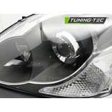 Koplamp links - geschikt voor Honda Civic 2003-2006 hatchback - TYC - zwart