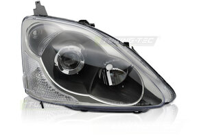 Koplamp rechts - geschikt voor Honda Civic 2003-2006 hatchback - TYC - zwart
