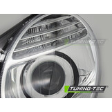 Koplamp links - voor Mercedes W211 2006-2009 sedan/combi - TYC - chroom