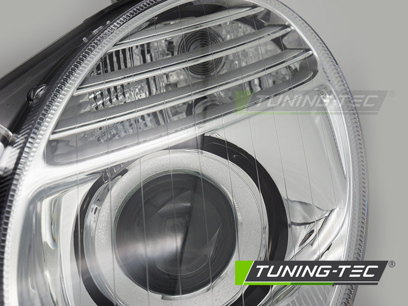 Koplamp links - geschikt voor Mercedes W211 2006-2009 sedan/combi - TYC - chroom