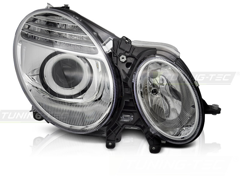 Koplamp rechts - voor Mercedes W211 2006-2009 sedan/combi - TYC - chroom