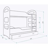 Kinder stapelbed wit - met dubbele matras - 160 x 80 cm