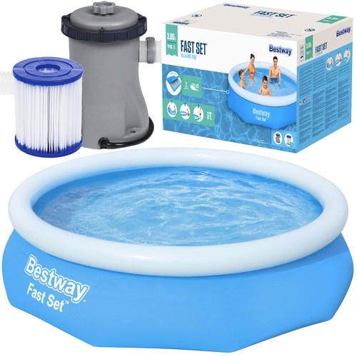 Bestway Fast Set - zwembad met pomp - 305x76cm - 3638L - blauw