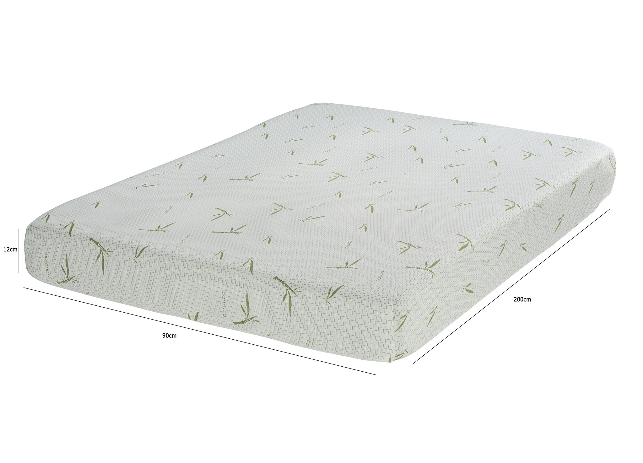 Koudschuim matras - 200x90x12 cm - bamboo tijk
