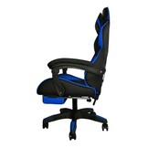 Gamestoel - gaming stoel - voetensteun - blauw zwart