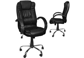 Bureaustoel - zwart chroom - draaibaar - verstelbaar