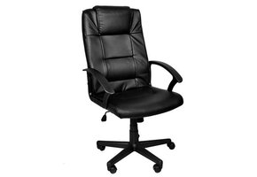 Bureaustoel - zwart - draaibaar - verstelbaar - eco leer