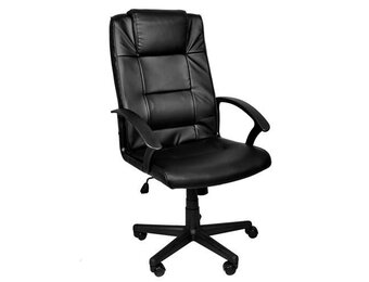 Bureaustoel - zwart - draaibaar - verstelbaar - eco leer