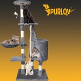 Krabpaal kat - kattenkrabpaal - 118 cm - met speelkoord - grijs
