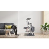 Krabpaal kat - kattenkrabpaal - 118 cm - met speelkoord - grijs