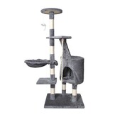 Krabpaal kat - kattenkrabpaal - 118 cm - met speelkoord - grijs