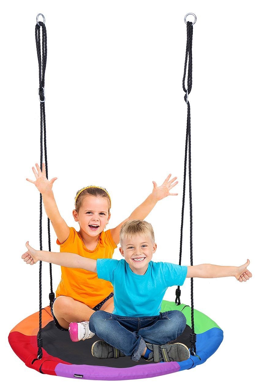 Nestschommel - ronde schommel - 100 cm - tot 150 kg - regenboog