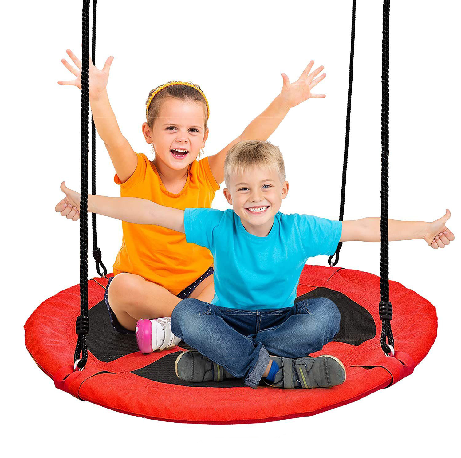 Nestschommel - ronde schommel - 100 cm - tot 150 kg - rood