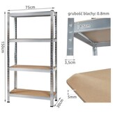 Stellingkast - voorraadkast - staal - 180x90x40 cm